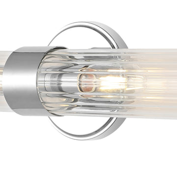 Cecil Tall Cylinder Iron/Striped Glass Modern Mid-Century LED Vanity - JONATHAN Y